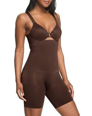 Spanx High Waist Mid Thigh Shaper Shorts - Brown