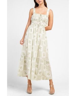 Beivy Chech Floral Cotton Blend Midi Dress - Natural