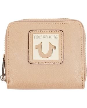TRUE RELIGION Horseshoe Plaque Mini Wallet - Natural