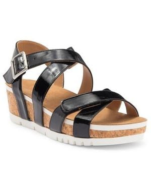 Adrienne Vittadini June Platform Wedge Sandal - Black