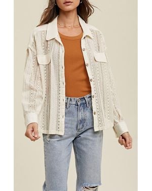 Wishlist Open Stitch Button-Up Shirt - White