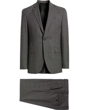 AllSaints Ross Slim Fit Mélange Wool Suit - Gray