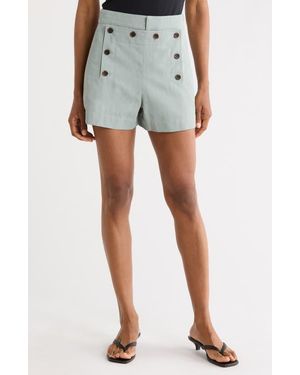 A.L.C. Lucas Cotton & Linen Shorts - Gray