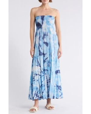 Boho Me Ombre Tube Maxi Dress - Blue