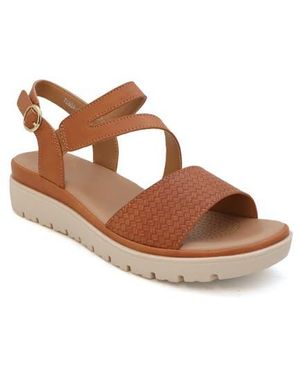 COMODA DESIGNS Tunsa Slingback Platform Sandal - Brown