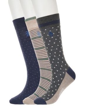 Original Penguin Fergunson Stripe Assorted 3-Pack Crew Socks - Blue