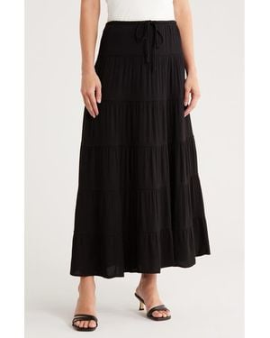 Tahari Tiered Maxi Skirt - Black