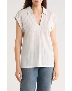 Bobeau Short Sleeve Knit Top - White