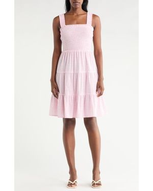 Beach Lunch Lounge Alice Smocked Tiered Dress - Pink
