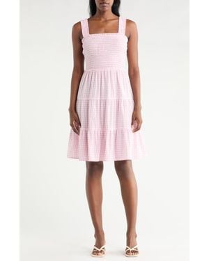 Beach Lunch Lounge Alice Smocked Tiered Dress - Pink