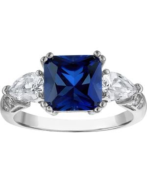 FZN Cushion Cut Created Sapphire Ring - Blue