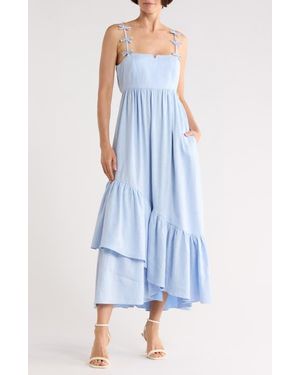 Cinq À Sept Bailey Linen & Cotton Blend Midi Sundress - Blue