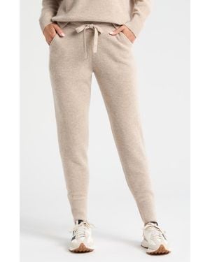 Zella Wool & Cashmere Knit Sweatpants - Natural