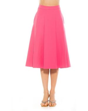 Alexia Admor Illia Pleated Midi Skirt - Pink