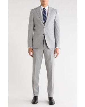Calvin Klein Notch Lapel Wool Blend Suit - Gray