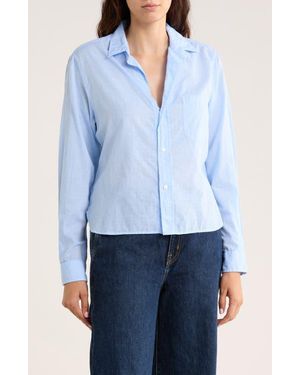Frank & Eileen Silvio Untuckable Cotton Button-Up Shirt - Blue