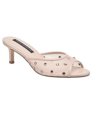 French Connection Rochelle Rhinestone Mesh Mule Sandal - Natural