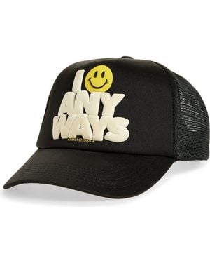 Market Smiley Anyways Trucker Hat - Black