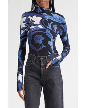 Alice + Olivia Delaina Turtleneck Top - Blue