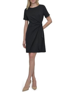 DKNY Faux Wrap Dress - Black