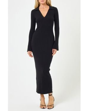 LSPACE San Clemente Long Sleeve Cover-Up Maxi Dress - Black