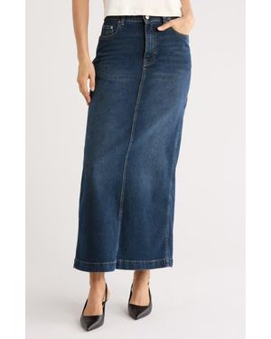 DL1961 Lexie High Waist Denim Maxi Skirt - Blue