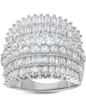 FZN Mixed Cut Cubic Zirconia Ring - Metallic