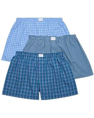 Brooks Brothers Assorted 3-Pack Cotton Boxers - Blue
