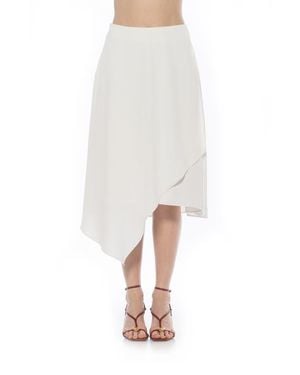 Alexia Admor Jess Asymmetric Midi Skirt - White