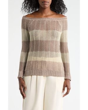 Forgotten Grace Stripe Long Sleeve Top - Brown