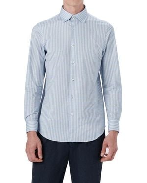 Bugatchi Ooohcotton Check Button-Up Shirt - Blue