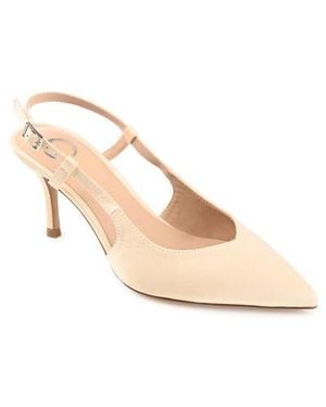 Journee Collection Knightly Pointed Toe Slingback Pump - Natural
