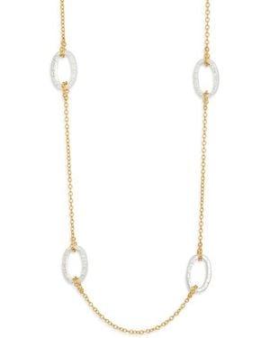 Karine Sultan Brick Station Chain Necklace - White
