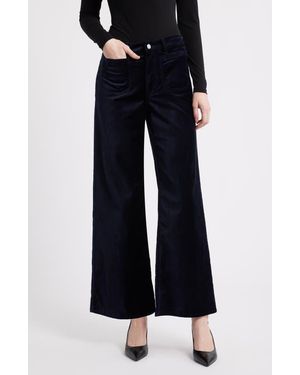FRAME Le Slim Palazzo Velveteen Pants - Black