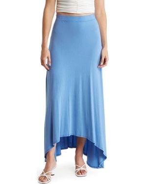 Go Couture Asymmetric High-Low Skirt - Blue