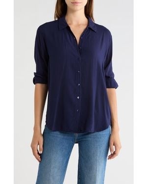 L'Agence Marlene Button-Up Shirt - Blue