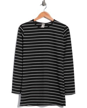 Go Couture Crewneck Long Sleeve Tunic Top - Black