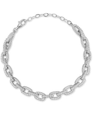 Glaze Jewelry Cubic Zirconia Link Bracelet - White