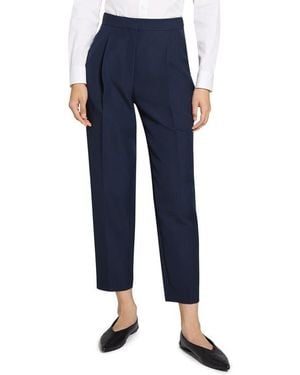Theory Wool Blend Pleated Pants - Blue