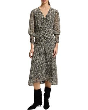 BOSS Derodeo Ruched Midi Dress - Multicolor
