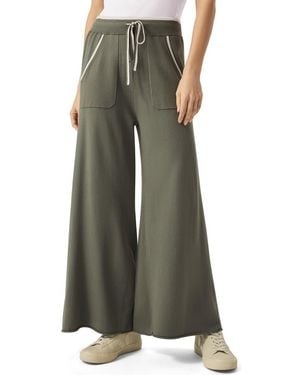 Splendid Veronica Crop Wide Leg Sweater Knit Pants - Green