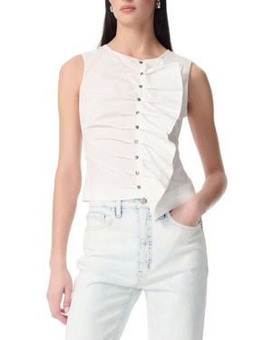 Robert Rodriguez Reina Poplin Ruffle Tank - White