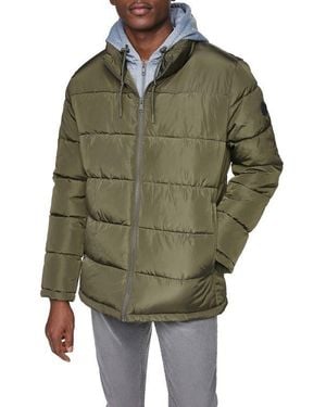 Kenneth Cole Hooded Puffer Jacket - Green