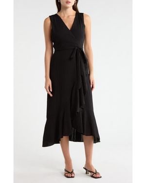 Sam Edelman Sleeveless Faux Wrap Dress - Black