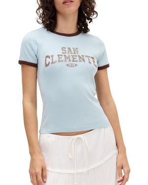 BDG San Clemente Ringer T-Shirt - Blue