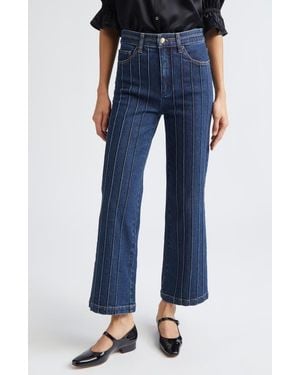 Cinq À Sept Camen Pintuck Flare Jeans - Blue