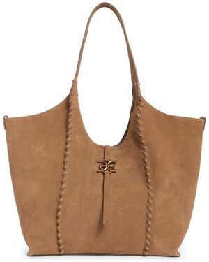 Sam Edelman Sylvia Whipstitch Medium Suede Hobo Bag - Brown