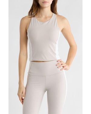 90 Degrees Lux Racerback Crop Tank - Natural
