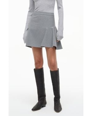 STAUD Rosie Pleated Miniskirt - Gray