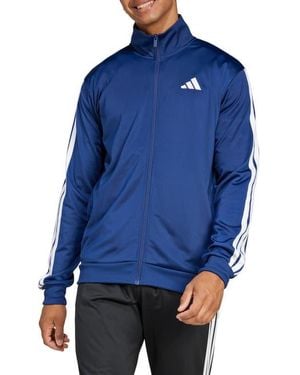 adidas Essentials Warm-Up 3-Stripes Track Jacket - Blue